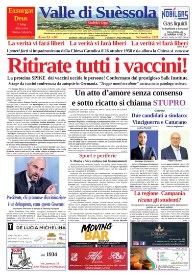 Prima pagina di Settembre 2021