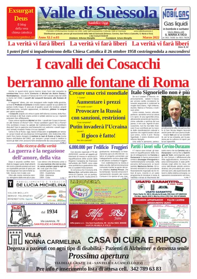 Prima pagina di Marzo 2022